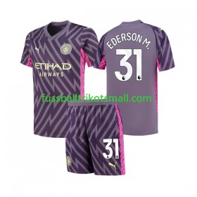 Fußballtrikots Manchester City Ederson Moraes 31 Torwart Kinder 2023-2024 Kurzarm Auswärts-trikot kaufen